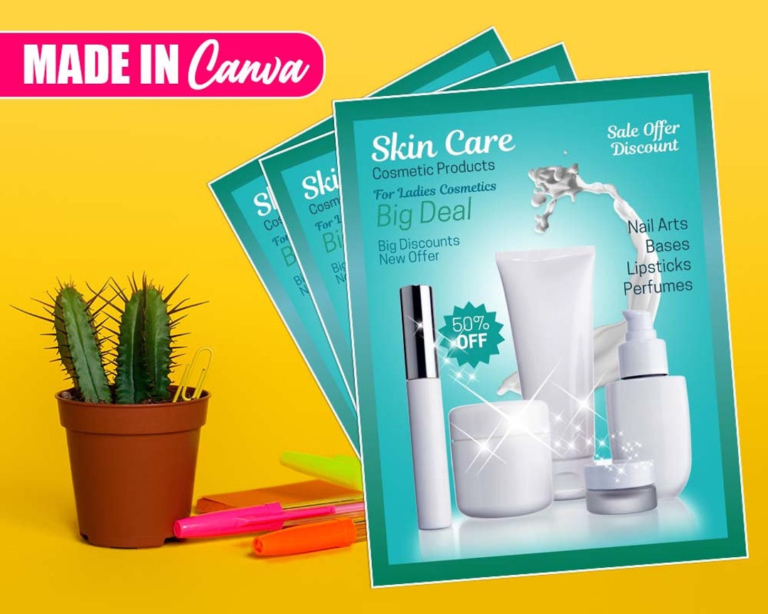 Product Skin Care Flyer, DIY Canva Skin Care Product Flyer Template
