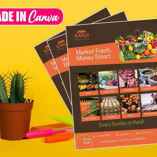Grocery Flyer Template Etsy