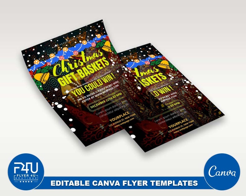 Gift Basket Flyer DIY Canva Gift Basket Flyer Template 2022 Etsy