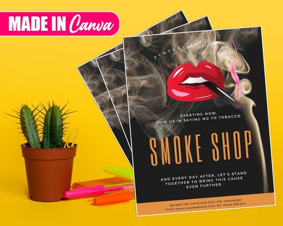 Smoke Shop Flyer DIY Canva Smoke Shop Templates Editable - Etsy