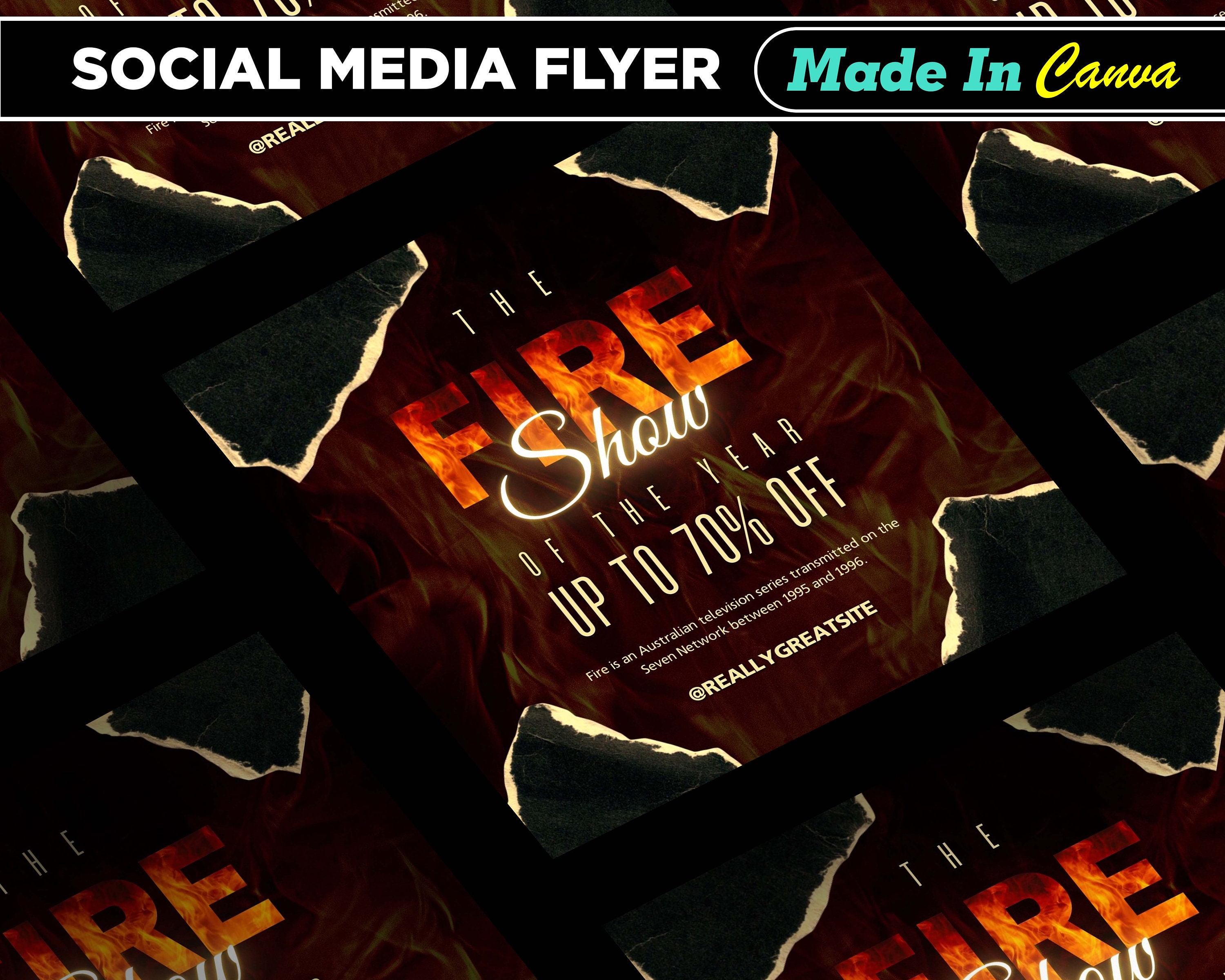 Fire Show Flyer, DIY Canva Fire Show Flyer Template 2022, Editable Fire Show Flyer, DIY Canva Fire Show Flyer Template 2022, Editable