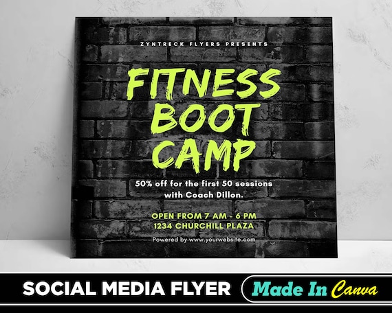 Boot Camp Flyer DIY Canva Boot Camp Flyer Template 2022 | Etsy