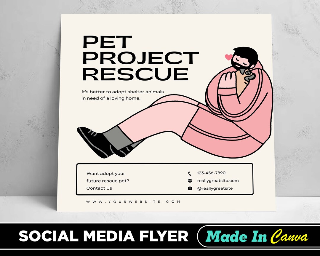 Pet Project Rescue Flyer DIY Canva Pet Project Rescue Flyer Etsy
