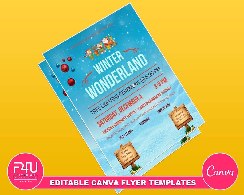 Winter Wonderland Flyer, DIY Canva Winter Wonderland Flyer 2022