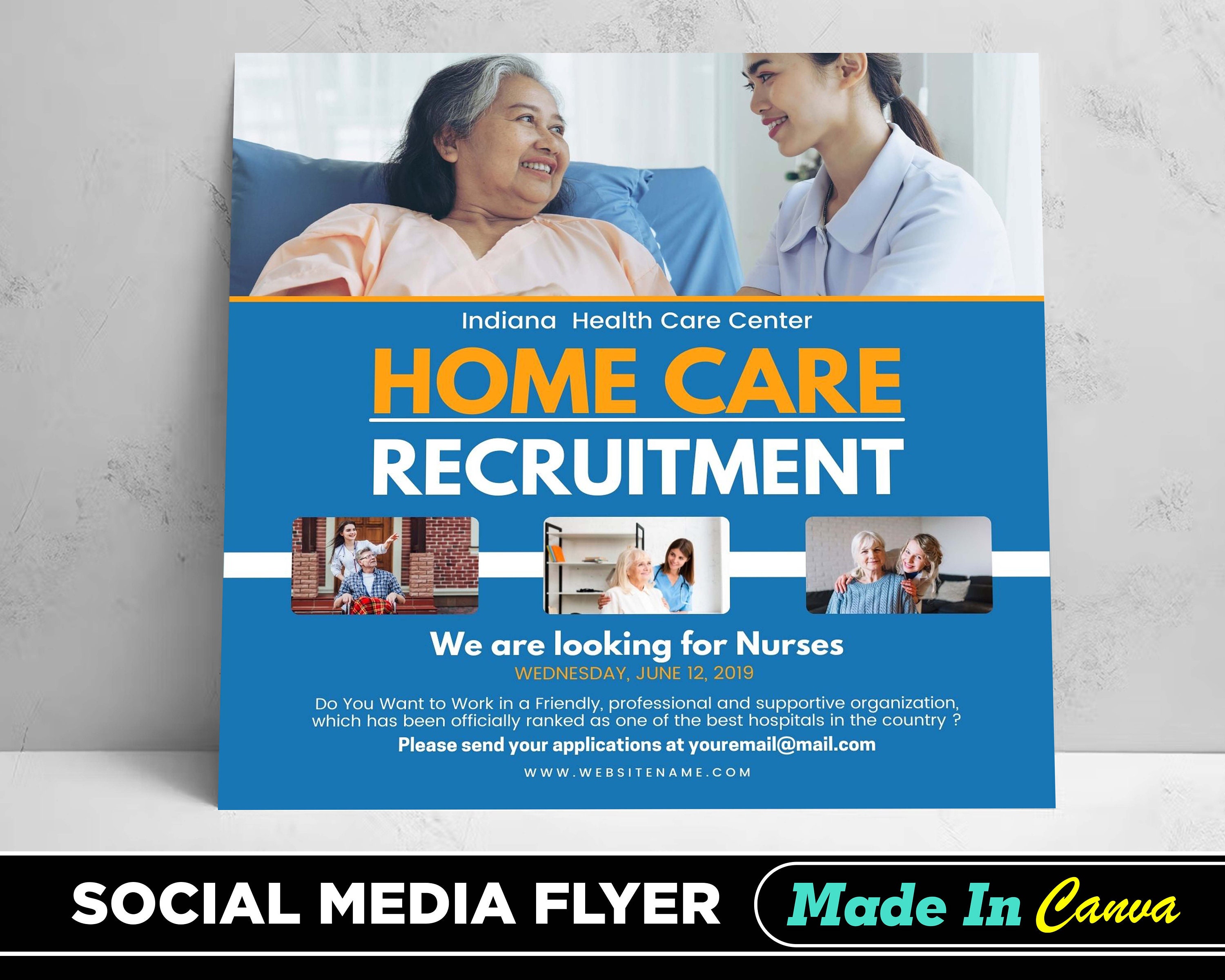 Home Care Agency Flyer, DIY Canva Home Care Agency Flyer Template 2022