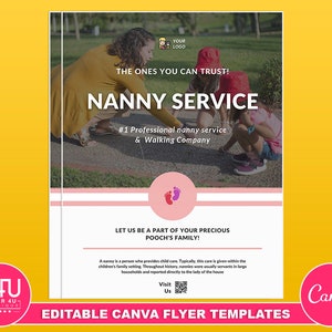 Nanny Service Flyer, DIY Canva Nanny Service Flyer Template 2022 ...