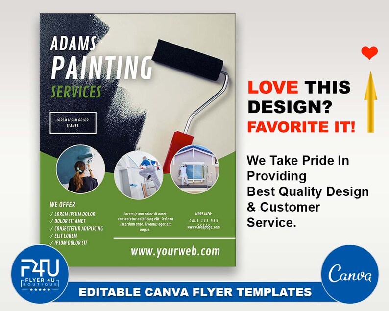 House Painting Flyer DIY Canva House Painting Flyer Template Etsy