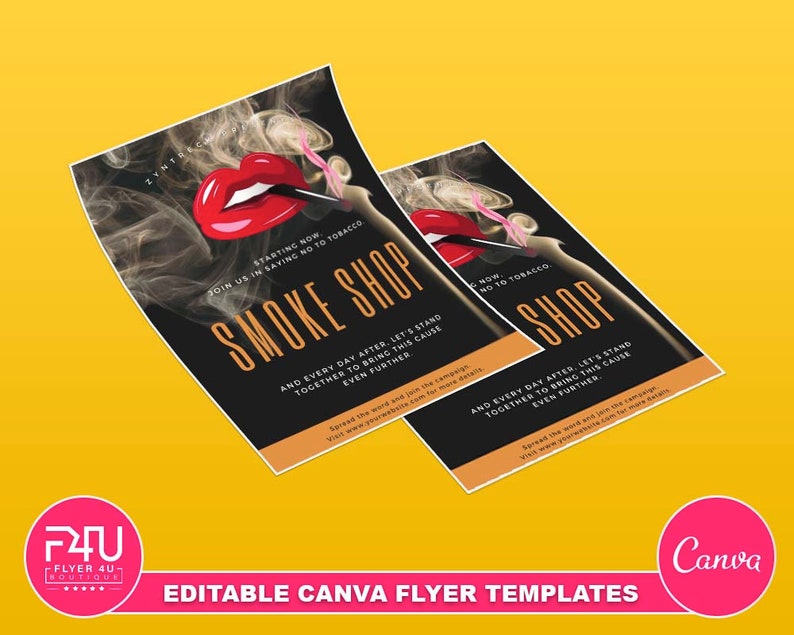 Smoke Shop Flyer, DIY Canva Smoke Shop Templates, Editable Canva US ...