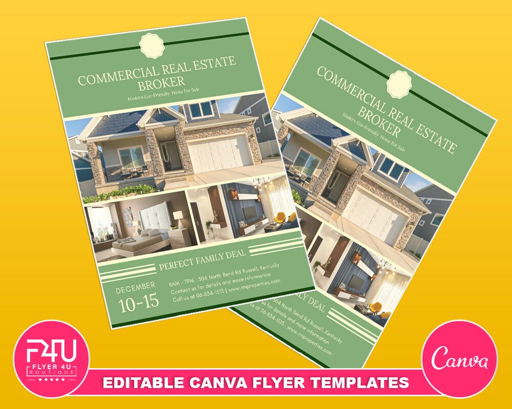 Commercial Real Estate Broker Flyerdiy Canva Commercial Real Etsy
