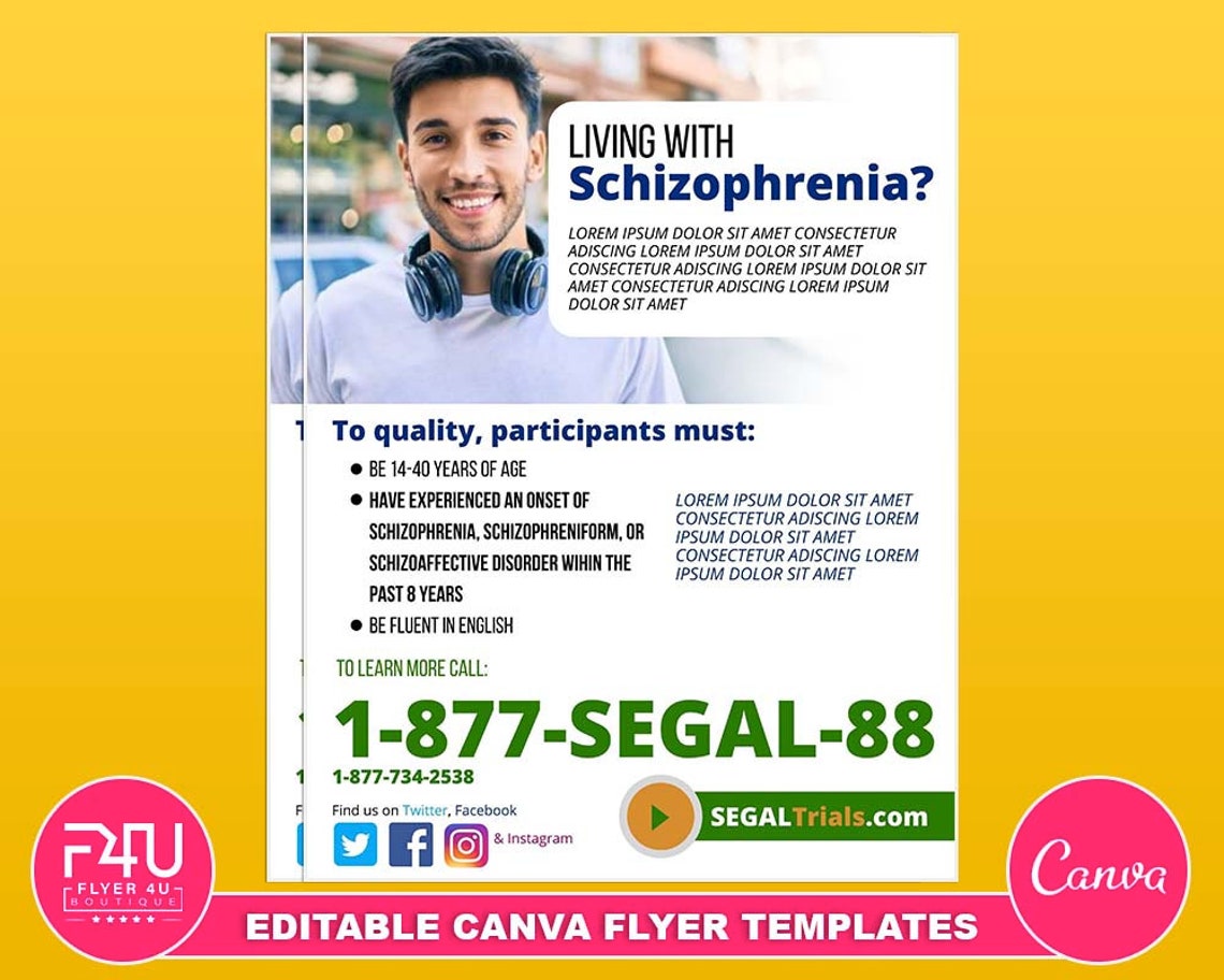 Clinical Trial Flyer, DIY Canva Clinical Trial Templates, Editable Clinical Trial Flyer, DIY Canva Clinical Trial Templates, Editable