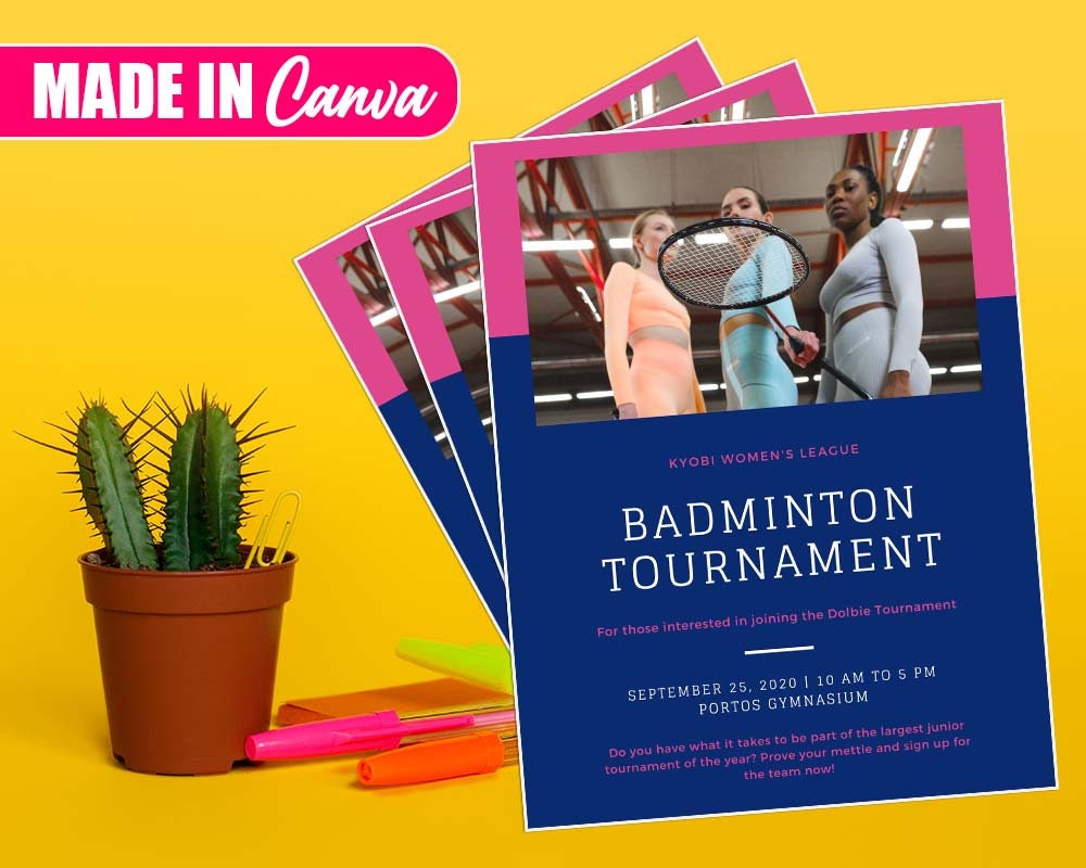 Badminton Tournament Flyer DIY Canva Badminton Tournament 