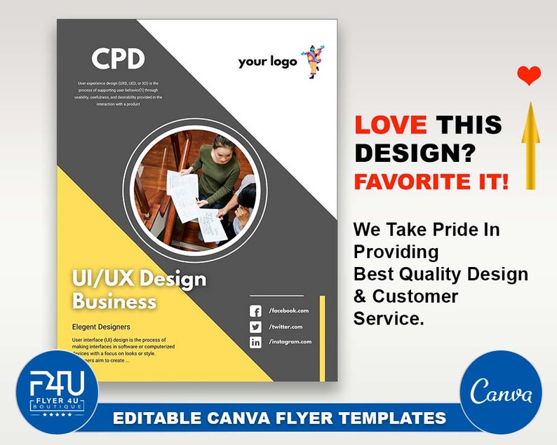 Ui Ux Design Business Flyer DIY Canva Ui Ux Design Business | Etsy