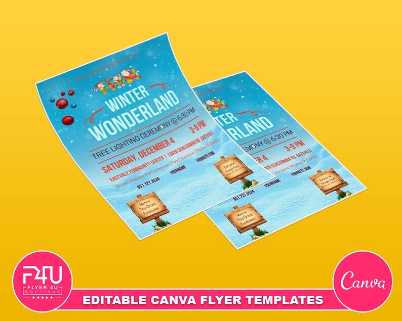 Winter Wonderland Flyer, DIY Canva Winter Wonderland Flyer 2022