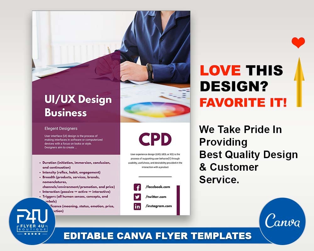 Ui Ux Design Business Flyer DIY Canva Ui Ux Design Business - Etsy