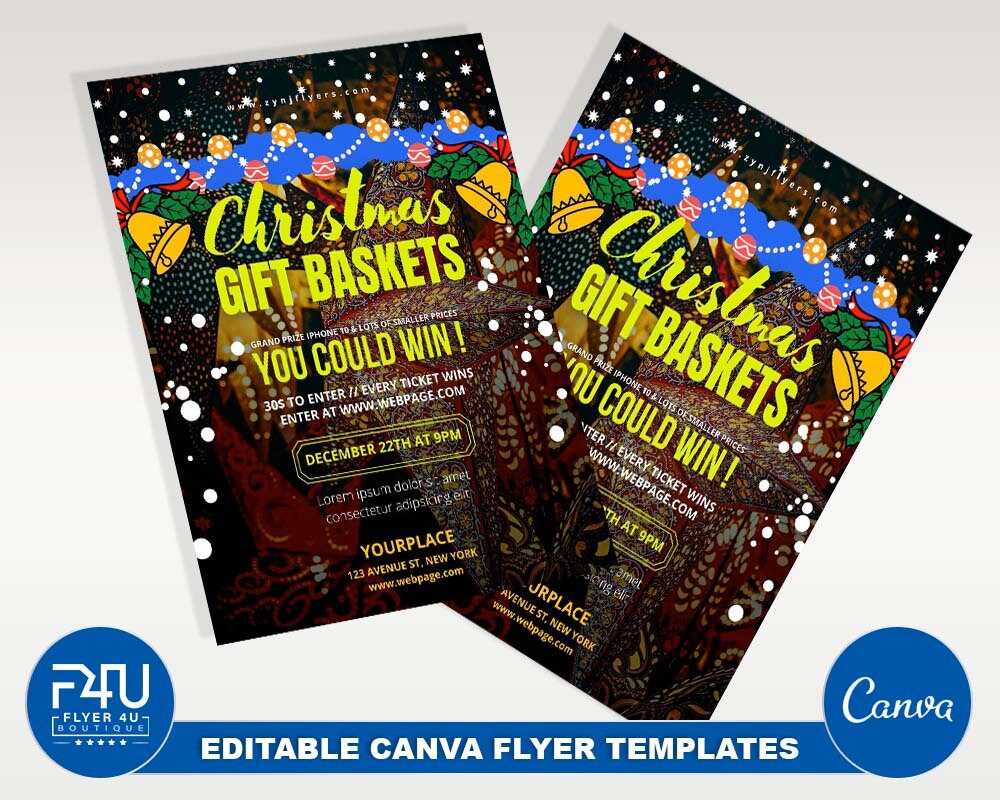 Gift Basket Flyer DIY Canva Gift Basket Flyer Template 2022 Etsy
