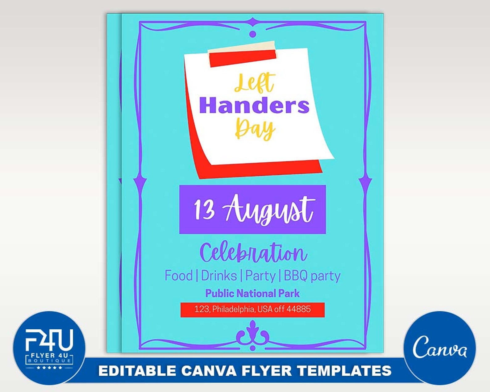 Left Handers Day Flyer DIY Canva Left Handers Day Flyer Etsy
