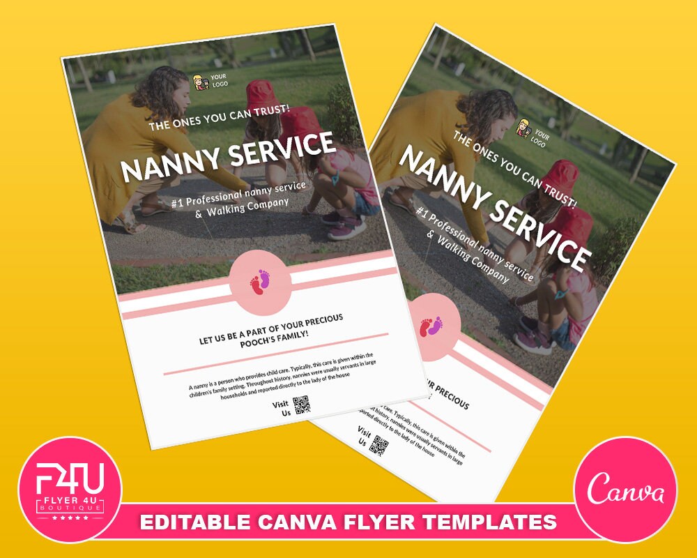 Nanny Service Flyer DIY Canva Nanny Service Flyer Template - Etsy