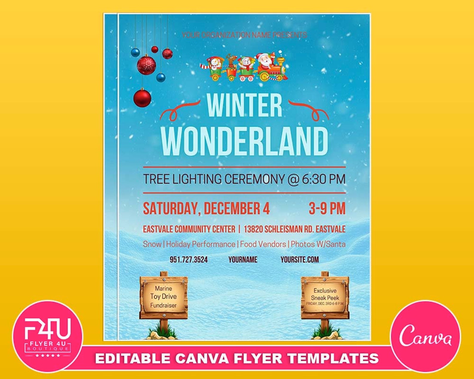 Winter Wonderland Flyer, DIY Canva Winter Wonderland Flyer 2022