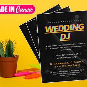 Wedding Dj Flyer, DIY Canva Wedding Dj Templates, Editable Canva US Letter Size Template For Wedding Dj Flyer | 2022