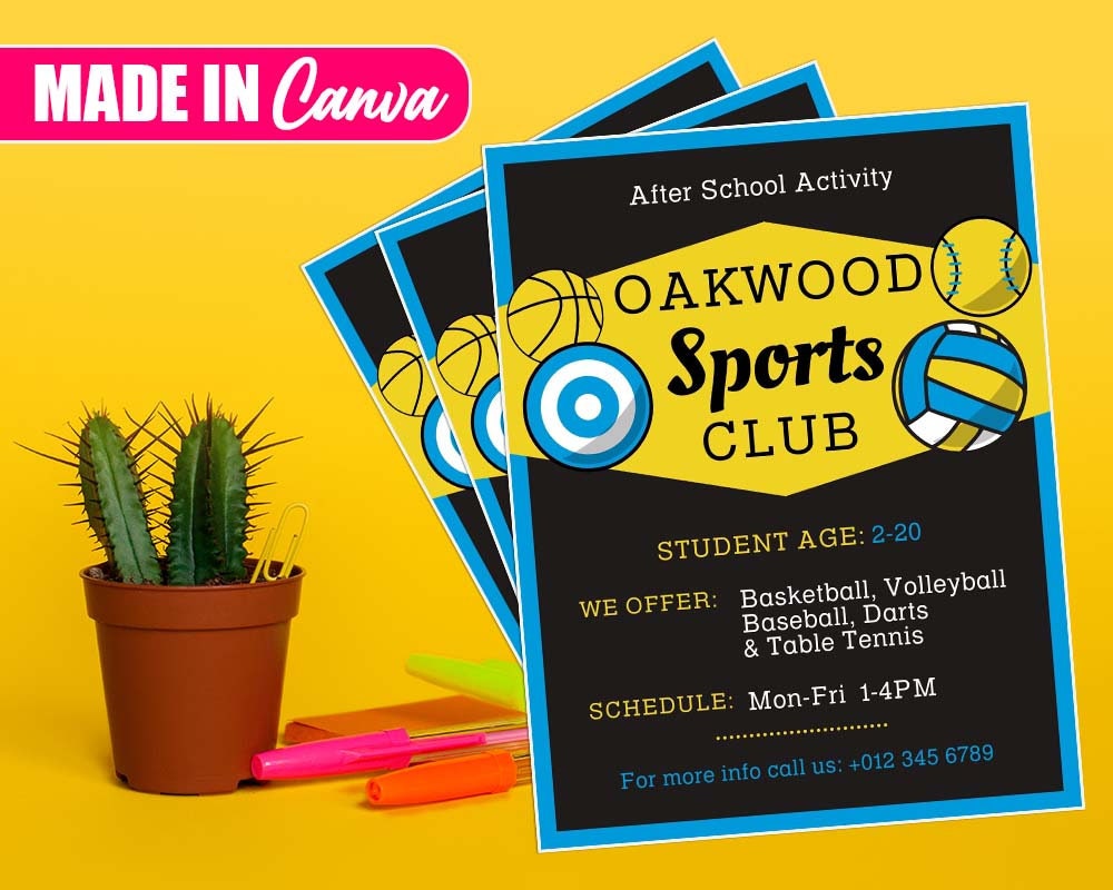 After School Club Flyer Diy Canva After School Club Flyer Etsy Finland