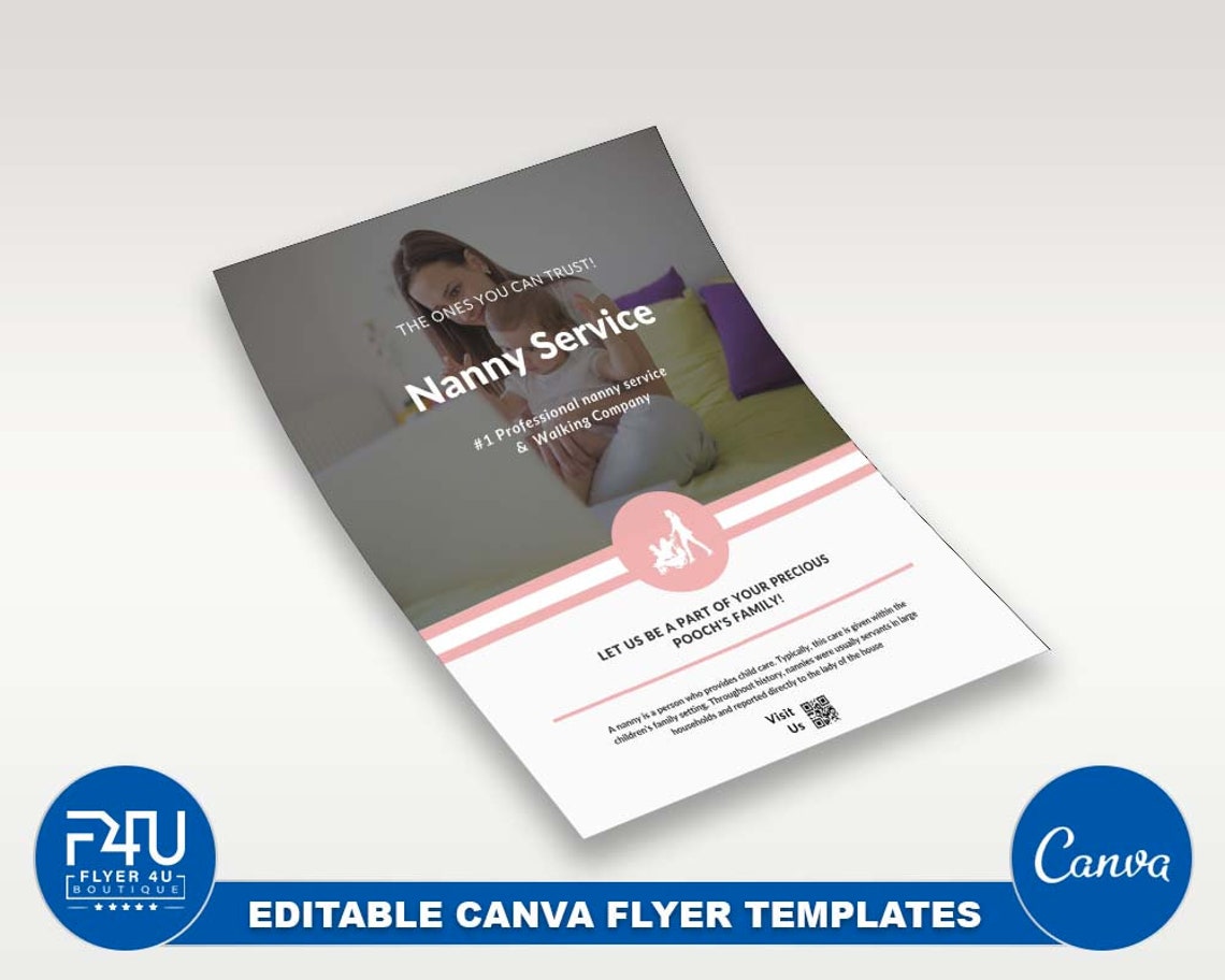 Nanny Service Flyer DIY Canva Nanny Service Flyer Template - Etsy