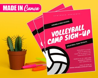 Volleyball Camp Flyer Template Etsy Volleyball Camp Flyer Template Etsy