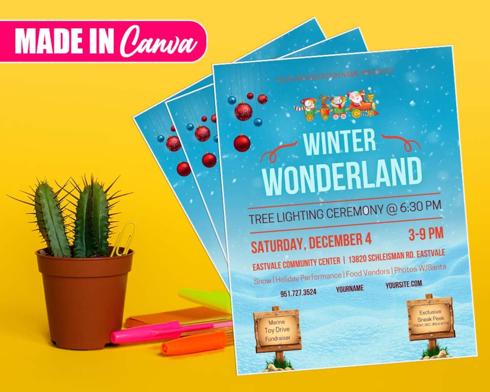 Winter Wonderland Flyer, DIY Canva Winter Wonderland Flyer 2022