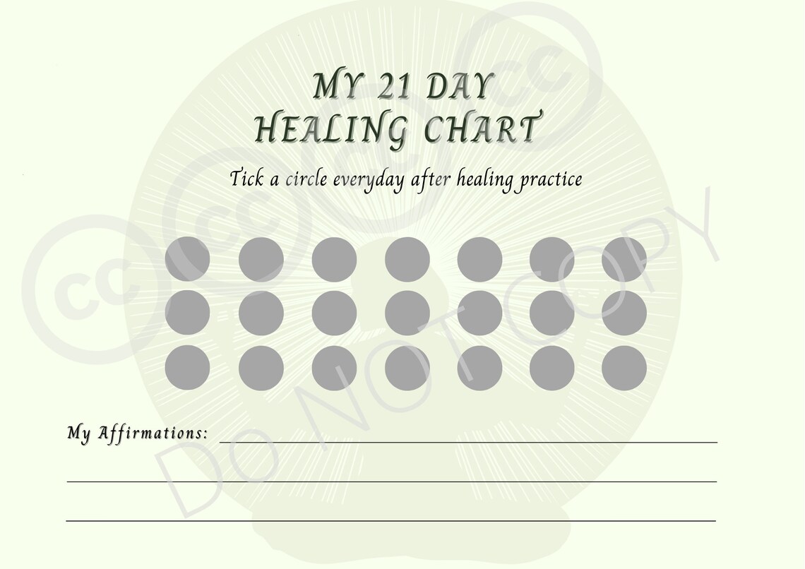 21 day reiki healing charts templates in pastel colors value Etsy