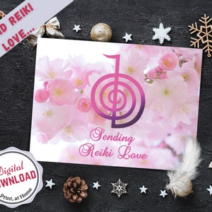 reiki liebe Postkarte, reiki Grußkarte zum Download, reiki printables, cho ku rei symbol, macht symbol, reiki business tool