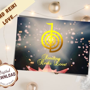reiki liebe Postkarte, reiki Grußkarte zum Download, reiki printables, cho ku rei symbol, macht symbol, reiki business tool