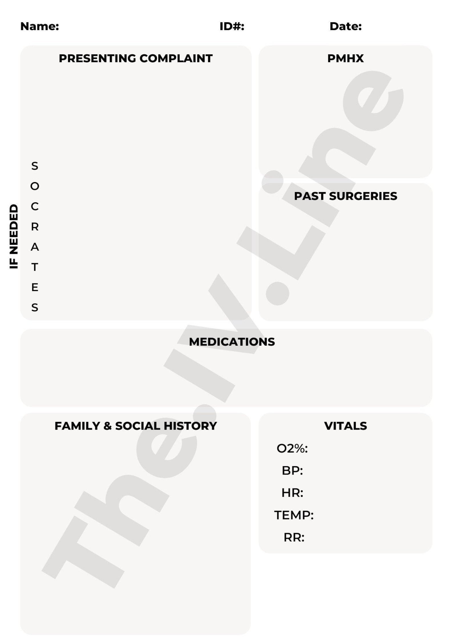 History Taking Template for Medical Students Etsy Canada