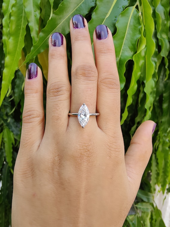 2.5 CT Marquise Diamond Ring Marquise Moissanite Ring Engagement Ring White Gold Wedding Ring Anniversary Ring Promise Ring Anniversary Ring