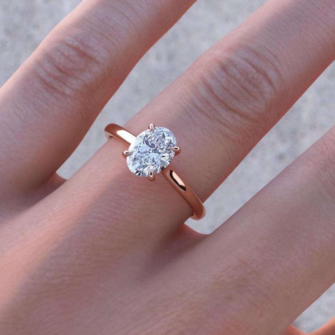2.5 CT Oval Engagement Ring Silver Wedding Ring Classic Oval | Etsy
