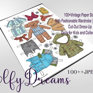 Vintage Animals Paper Dolls with Fashionable Wardrobe | Printable Cut-Out Dress-Up Dolls for Kids and Collectors 100++ JEPG files
