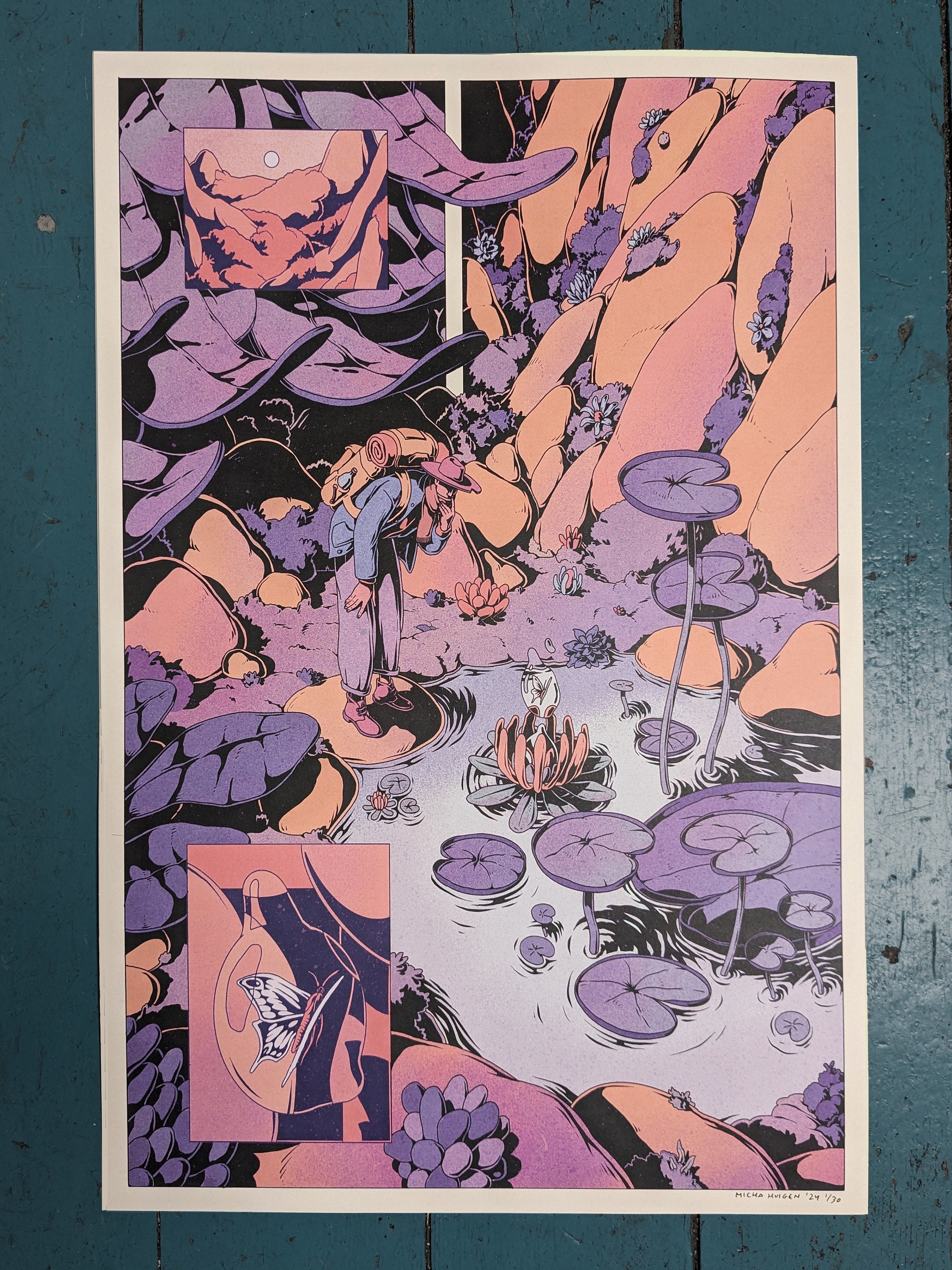 WAYFARER II Purple and Orange Art Print 40 X 60 Cm Micha Huigen Etsy