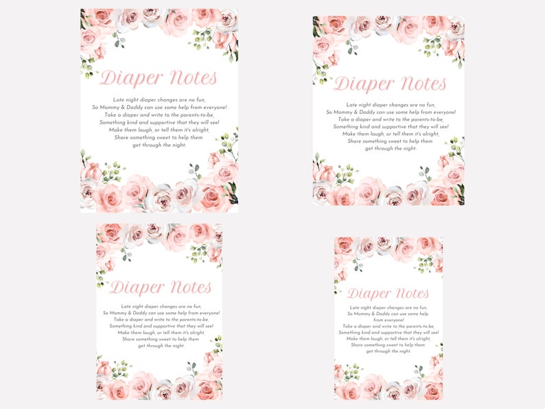 Pink Rose Floral Baby Shower Games and Printables for Baby - Etsy