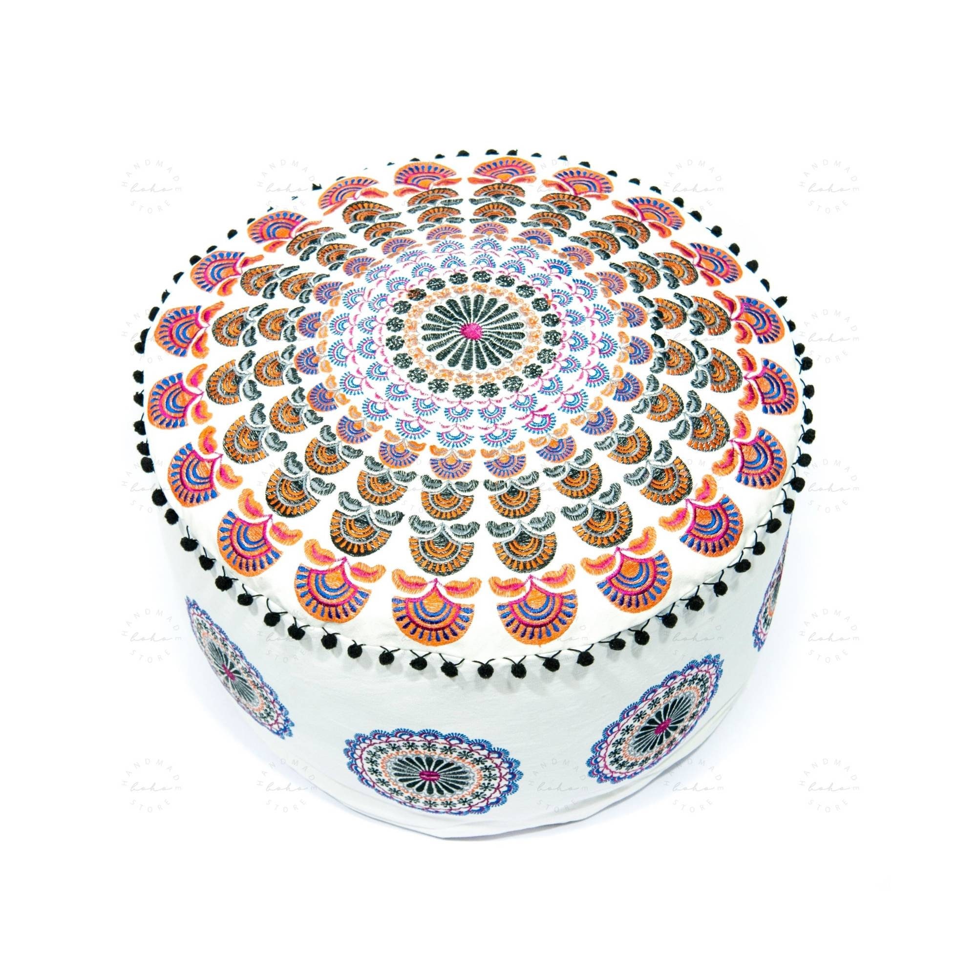 Ottoman pouf Indian Embroidery Handmade pouf Personalised Gift Footstool stool Ottoman Floor pouf Decorative Storage ottoman