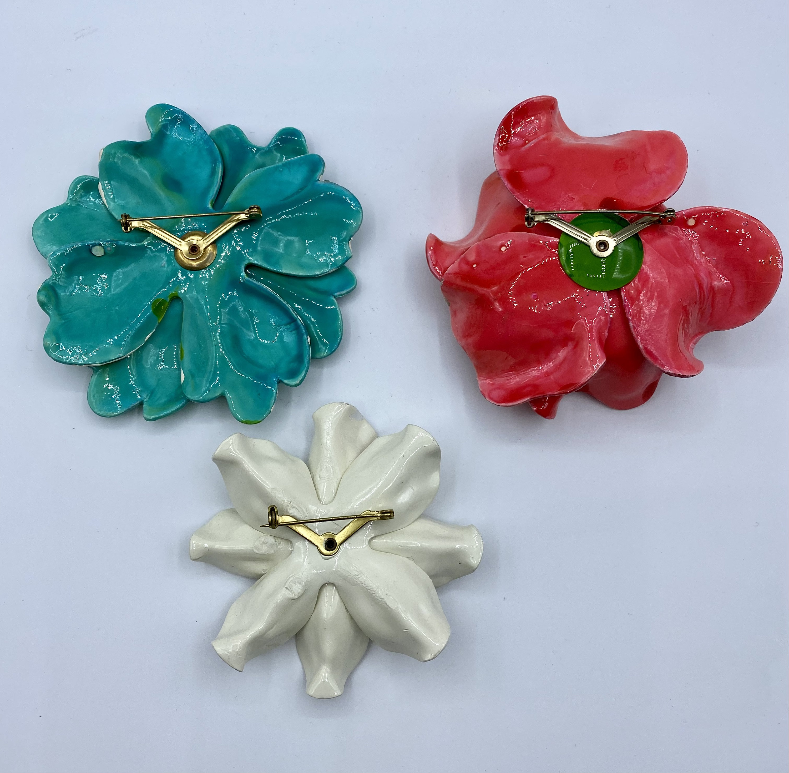 Vintage Large Paper Mache Flower Pin Brooch 60's SOLD Etsy