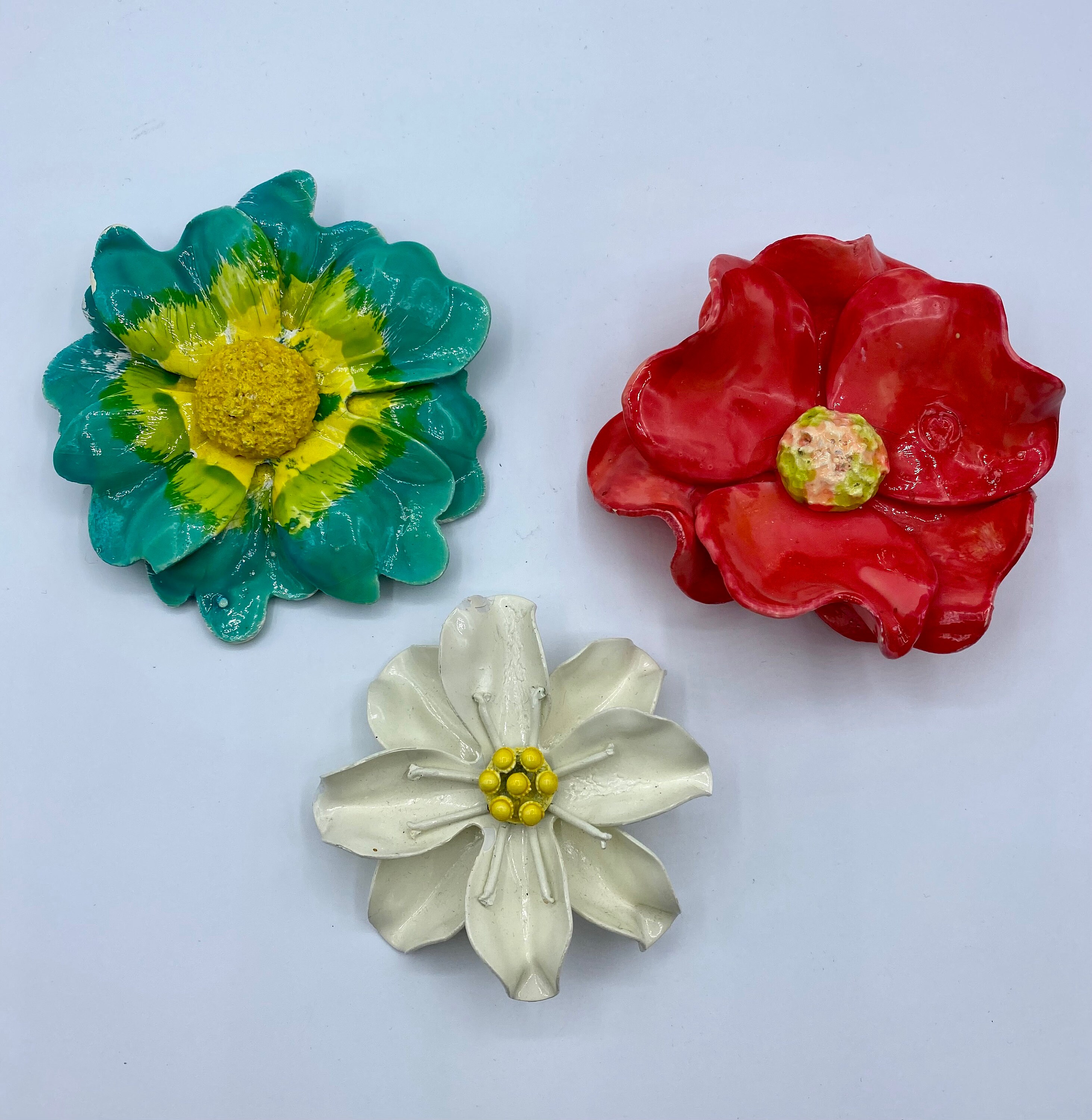 Vintage Large Paper Mache Flower Pin Brooch 60's SOLD Etsy