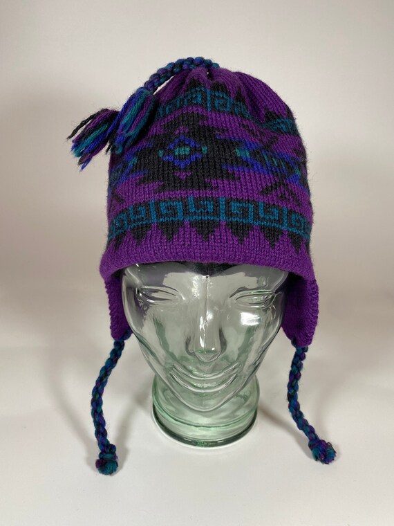 Knitted ear flap hat - Gem