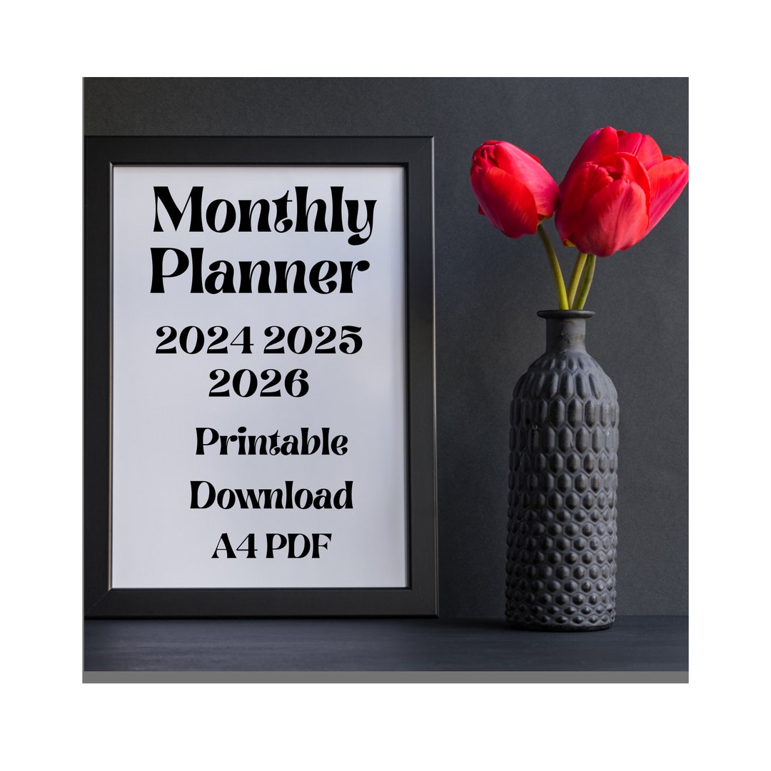 Monthly Printable Planner Calendar Instant Download - Etsy