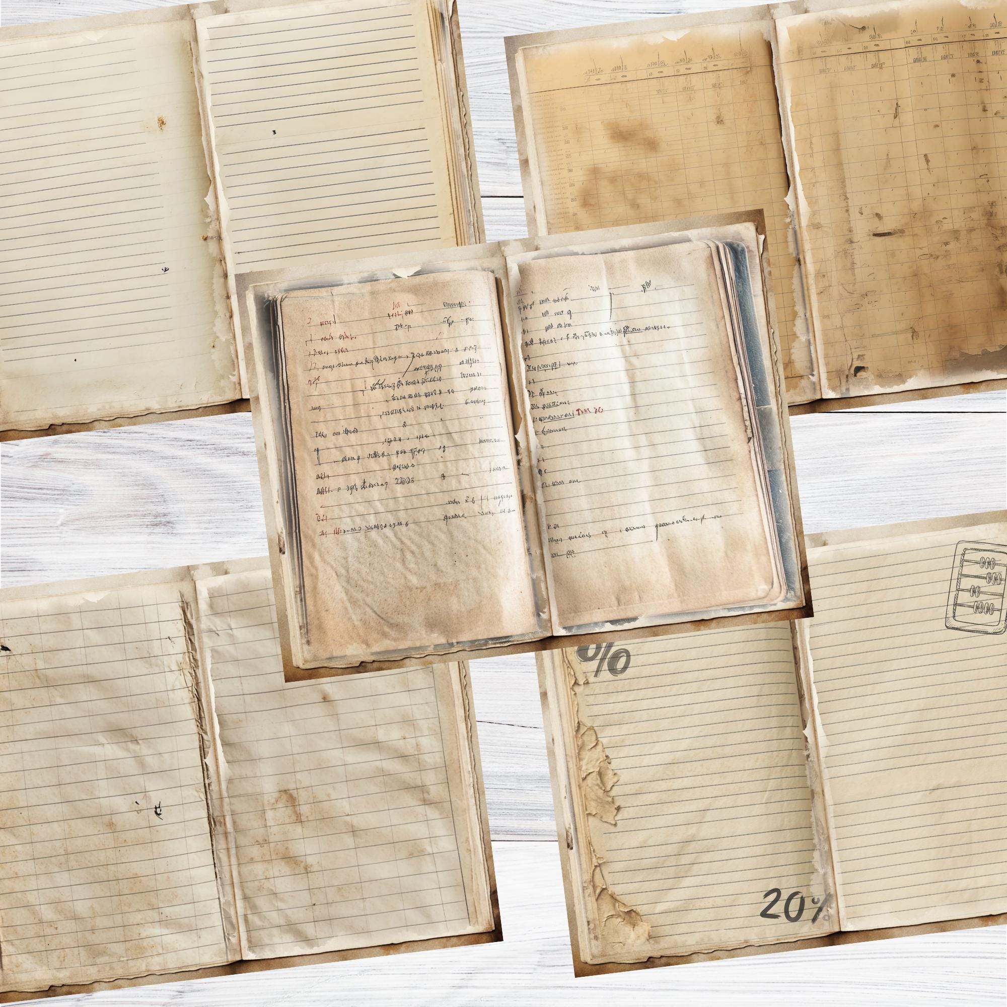 Old Ledger Junk Journal Pages: Printable Ephemera (digital Download) - Etsy