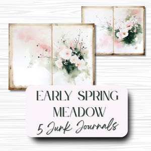 Early Spring Meadow Junk Journal, Watercolour Spring Florals, Scrapbooking, digital downloads, Botanical Journaling, Nature Lovers