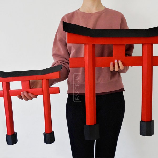 Papercraft TORII Digital Template DIY Torii Gate 3D Origami Low Poly Torii Sculpture Japanese Gate Model Gift for Japan Lover