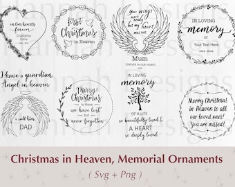 Christmas in Heaven Svg Bundle | Christmas memorial svg | Christmas ornament svg | Christmas svg bundle | Commercial use svg