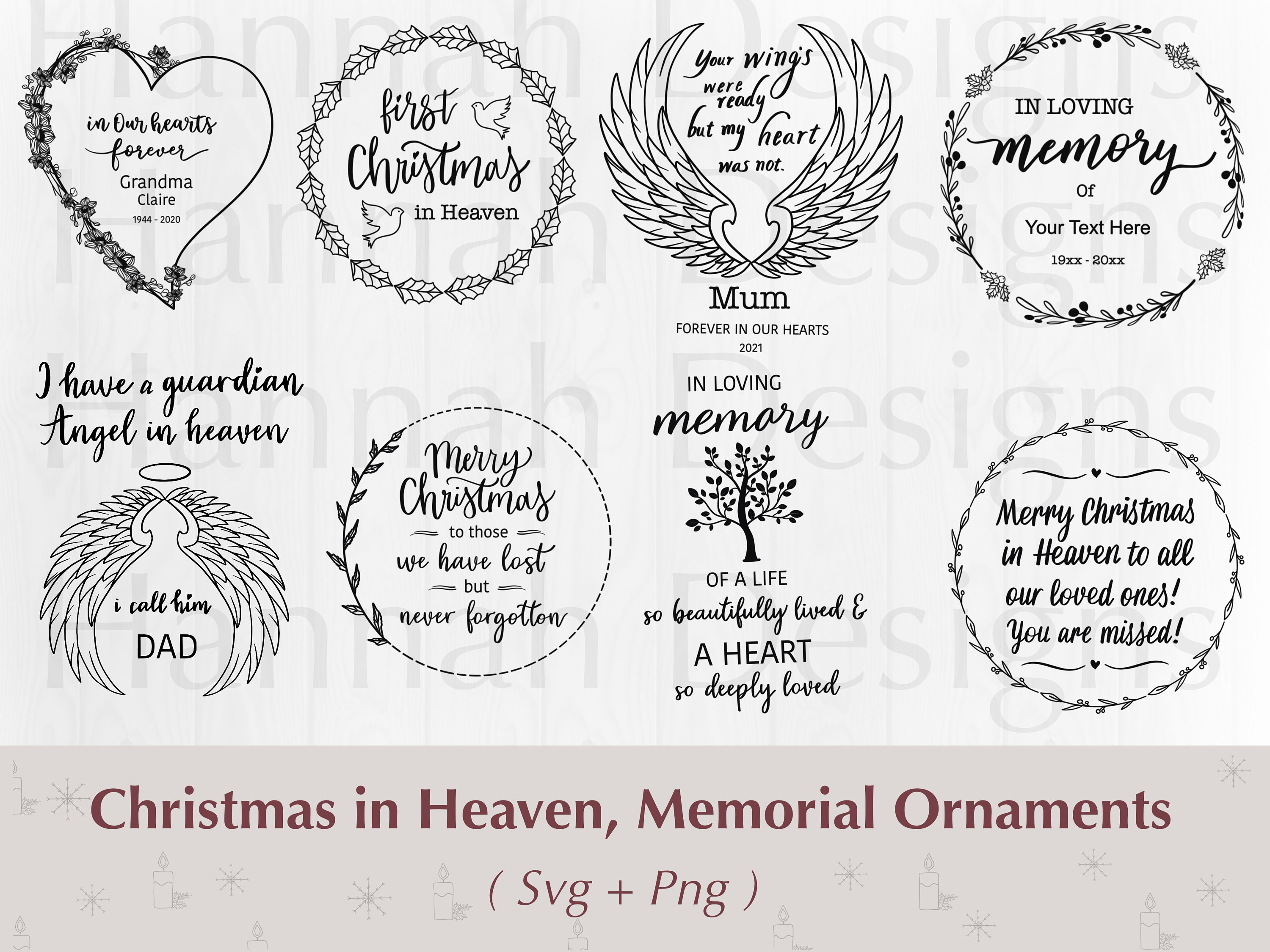 Christmas in Heaven Svg Bundle Christmas Memorial Svg Etsy