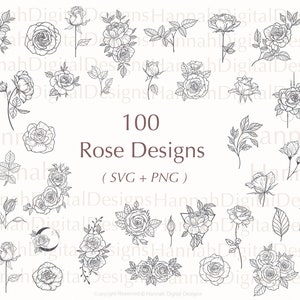 Rose Svg | Flower svg | Floral svg | Rose clipart | Svg files for cricut | Rose png | Roses | Love svg | tattoo svg | rose vector svg | svg