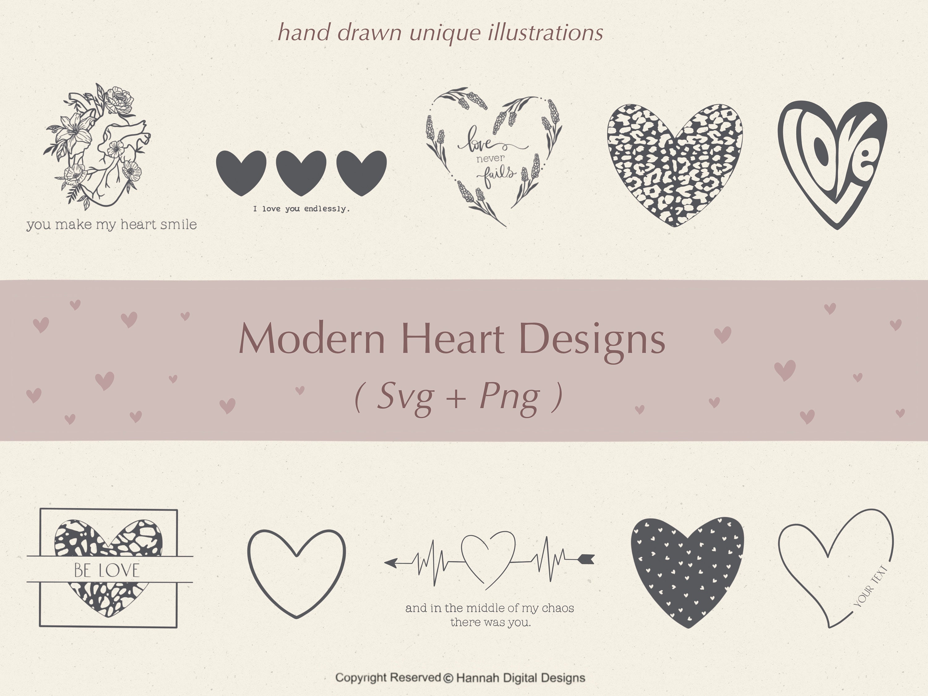 Heart SVG Bundle: Floral Love Designs for Cricut (Digital Download)