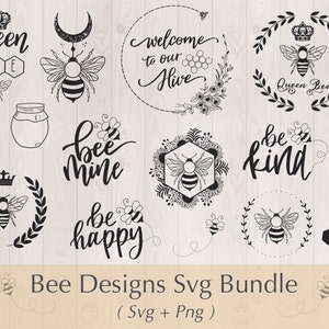 Pacchetto SVG di api mellifere / Disegni scritti a mano (PNG, SVG)