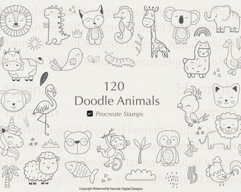 120 carimbos de animais para procriar: conjunto de pincéis